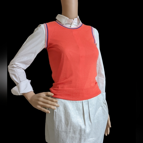 Orange JCrew Sweater Vest Top - Picture 3 of 12
